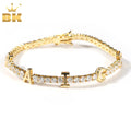 THE BLING KING Custom Name Letter 3mm Tennis Chain Bracelet Iced Out Colorful CZ DIY Letter Necklace Hiphop Jewelry For Gift