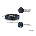 Vintage Custom Mens Bracelet Heavy Punk Stainless Steel Blue Black Free Engraving Father's DAD Gifts Pulseira Masculina