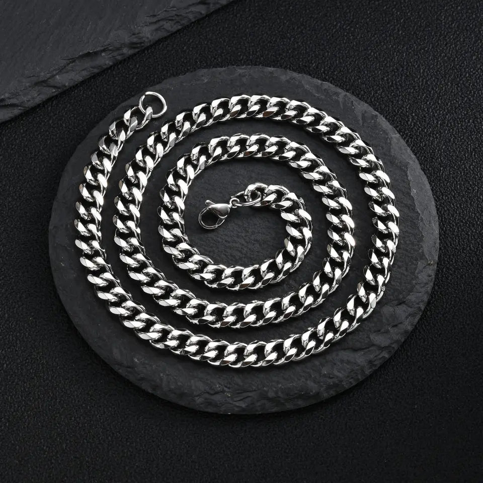 Classic Curb Chain Necklace for Men Women,3.5/5/7MM Stainless Steel Cuban Chain Chokers,Hip Hop Basic Chain Jewelry Gift