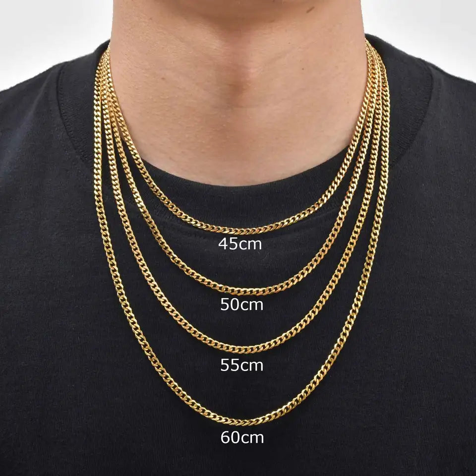 Classic Curb Chain Necklace for Men Women,3.5/5/7MM Stainless Steel Cuban Chain Chokers,Hip Hop Basic Chain Jewelry Gift